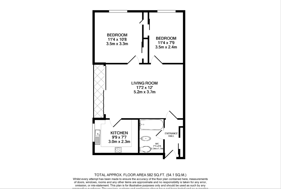 Floorplan for Suffolk Court, Wiltshire Close, Taunton